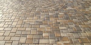 Tinted pavers showing enhanced colour