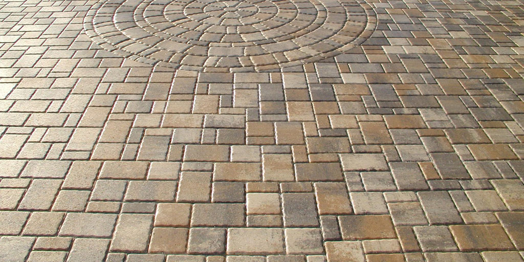 Tinted pavers showing enhanced colour