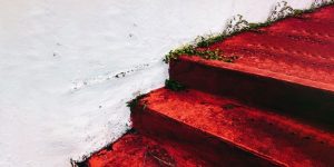 Colour stained decorative concrete surface