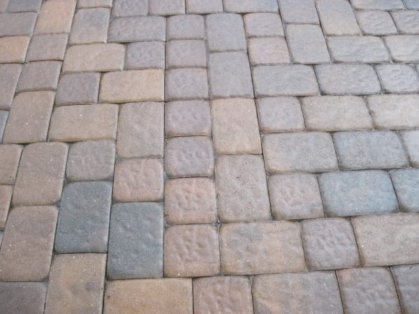 The same cobbles after cleaning and re-sanding, joints clean and tight