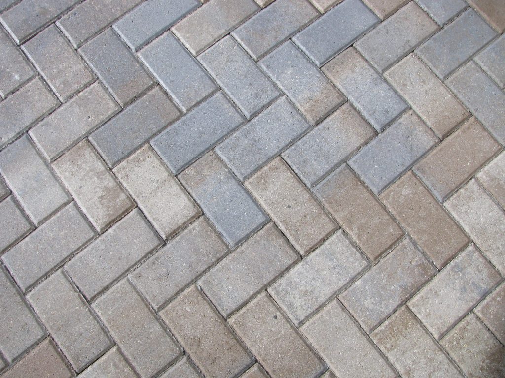 The same herringbone after cleaning, back to a clean tan
