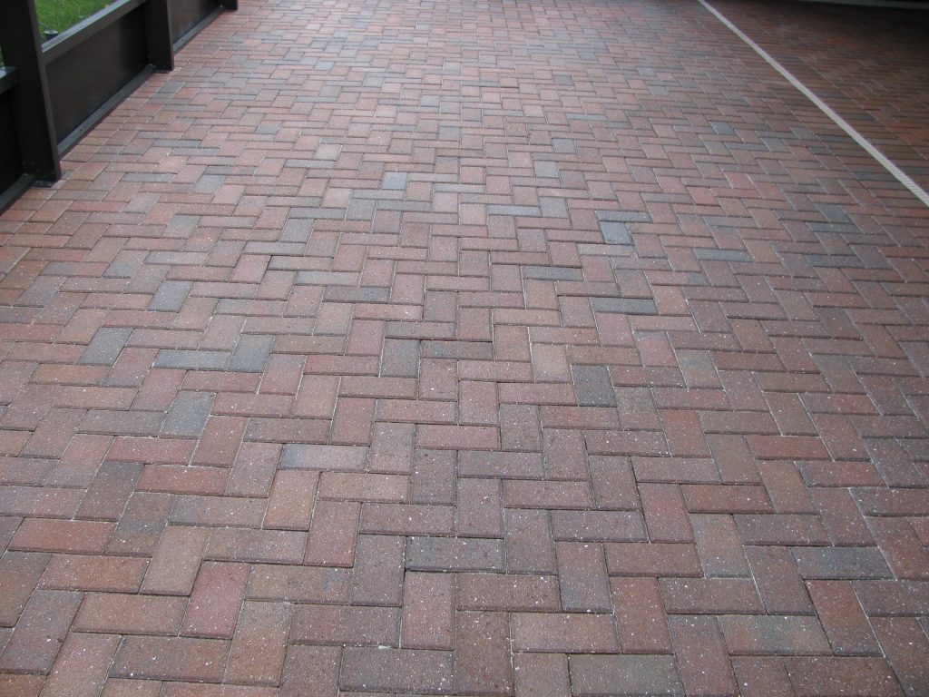 The same brick deck after sealing, clean and uniform