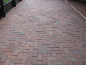 Paver driveway at a large home after sealing