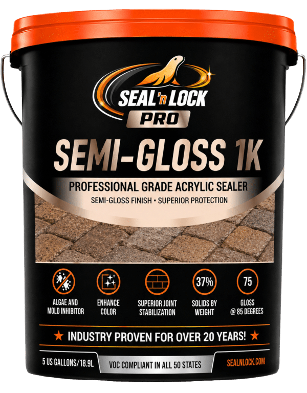 Seal 'n Lock PRO Semi-Gloss 1K waterborne paver sealer, 5 gallon pail